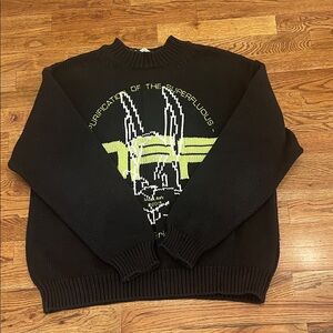 Off-White Main Label Men’s Black Graphic Crewneck Sweater medium